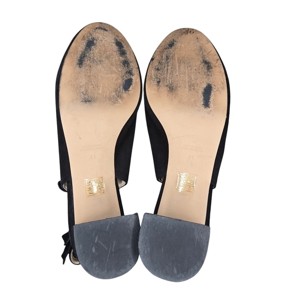 OFFICE LONDON Women's Black Slingback Suede Block Heels - Picture 4 of 7